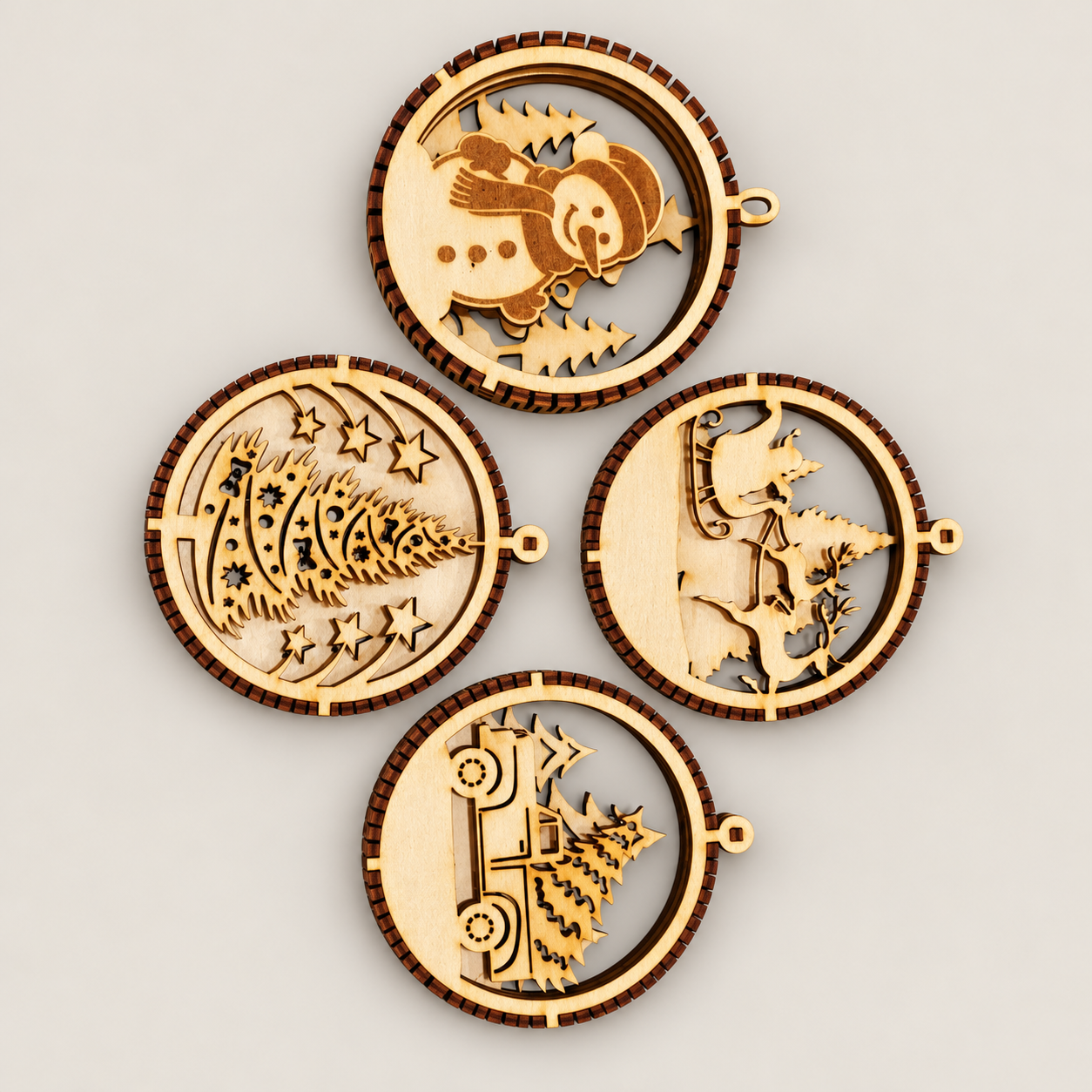 Mehrschichtiger Christbaumschmuck – Produkt von RT LASERGRAVUR